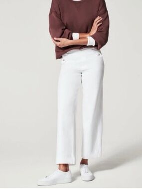 SPANX White Wide-Leg Trousers